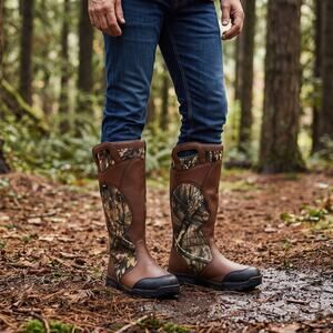 Thorogood 1400 Snake Bite Boots Mens 12 M Mossy Oak Camo Waterproof 864-4067